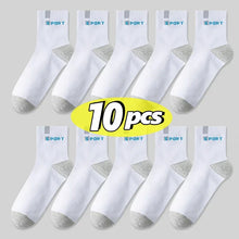 Charger l&#39;image dans la galerie, Cotton Sock for Men Sport Breathable Soft Letter Fashion Sneakers High Elastic Middle Tube Stocking Towel Sox Summer Running
